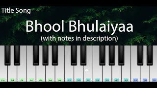 Bhool Bhulaiyaa (Title Track) | Easy Piano Tutorial with Notes | Perfect Piano