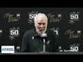 San Antonio Spurs Popovich talks pregame v Pelicans