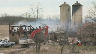 Chopper 4 captures barn fire explosion in Town of Jackson