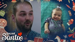 His baby girl just had a liver transplant. This dad is speechless opening a gift from a Secret Santa