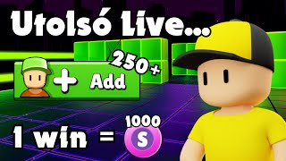 UTOLSÓ STUMBLE GUYS LIVE! 🎮 Token Sorsolás 💎 Friendelések 🔥