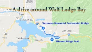 A drive around Wolf Lodge Bay, Lake Coeur d'Alene, Idaho