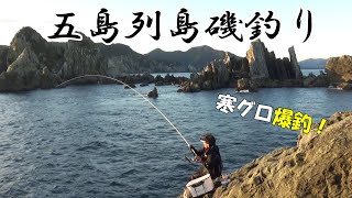 五島列島磯釣り 爆釣‼寒グロ in鴨島