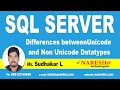 Differences between Unicode and Non Unicode Datatypes | MSSQL Training Differences between Unicode and Non Unicode Datatypes | MSSQL Training