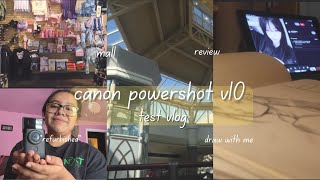 MY FIRST CAMERA!! canon powershot v10 camera test vlog || draw with me, mall, + more!