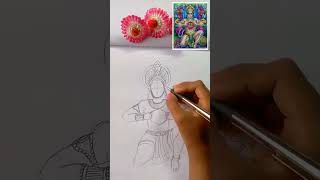 Tutorial: Hanuman ji outline drawing 😍|| Bajrangbali drawing ❤️|| #shorts
