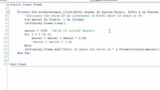 Visual Basic 2008 for Beginners: Tutorial 10.2 - For Loops Part 1 contd.