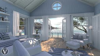 Sea Cottage Bedroom | Day & Sunset Ambience | Ocean, Beach Waves, Seagulls & Nature Sounds