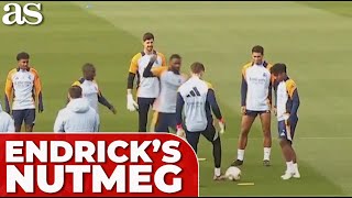 ENDRICK destroys RÜDIGER with insane nutmeg in REAL MADRID training