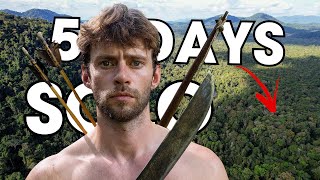 5 Days Solo Amazon Jungle Survival | No Food, Water, or Shelter