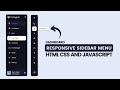 Responsive Side Navigation Bar in HTML CSS And JavaScript | Dashboard Sidebar Menu | Sidebar Menu
