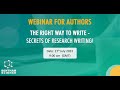 The RIGHT Way to WRITE  Secrets of Research Writing!