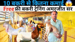 10 बकरी से कितना कमाई🐐🤑 | 😱अमरजीत सर फ्री ट्रेनिंग देने वाले हैं | Goat farming information