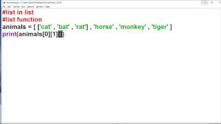 Python tutorial in Hindi 29 : list in list , list function