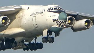 ILYUSHIN IL76 LANDING with AMAZING SOUND  - IL76TD with classic ENGINES (4K)