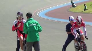 自転車競技　岩手国体　成年男子スプリント1/2決勝　1組目　2回戦