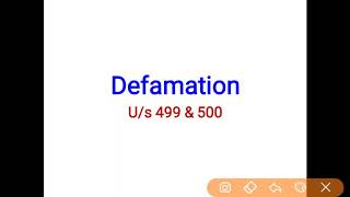 Defamation under section 499-500 | IPC