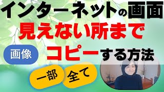 インターネット画面（一部や見えていない部分）もコピーできる方法