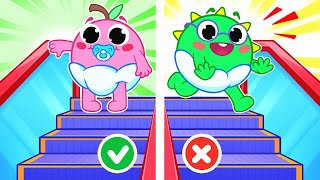 ☝️ Safety Rules On The Escalator ✋|| Educational Kids Cartoons by VocaVoca Karaoke 🥑🎶
