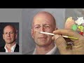 Portrait painting in oils - Bruce Willis