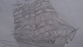 How to draw old ship ||  easy pencil sketch for beginners || easy drawing sketch ||  #shipdrawing