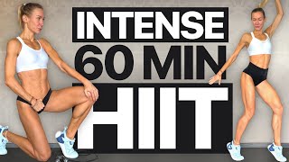 60 MIN WEIGHT LOSS \u0026 FAT BURN CARDIO HIIT Workout | At Home [🔥Up To 1000 Calories ]