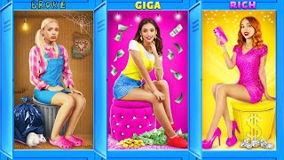 Rich VS Poor VS Giga Rich Student Life! Expensive vs Cheap College Situations by RATATA BOOM