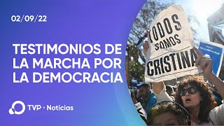 La opinión de los manifestantes en la desconcentración