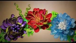 Как просто сделать красивые ЦВЕТЫ КАНЗАШИ (1 часть) , мастер класс,/ DIY Ribbon Flower Kanzashi