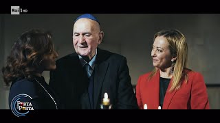 Giorgia Meloni alla cerimonia dell'Hanukkah a Roma - Porta a porta 20/12/2022