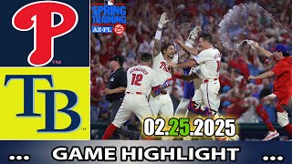 Philadelphia Phillies Vs. Tampa Bay Rays [Full Game] Highlights | MLB Training Spring 2025