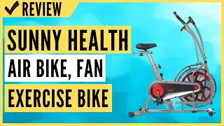 Sunny Health & Fitness Air Bike, Fan Exercise Bike with Unlimited Resistance and Tablet Holder