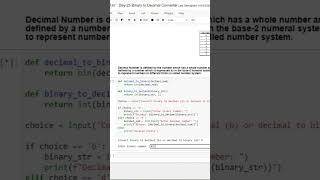 Binary to Decimal Converter | 100 Days of Python Programming | Day-25 #shorts #pythontutorial