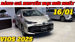 ✅ Bảng giá Toyota Vios 2025 mới nhất 16/01| Cập nhật giá lăn bánh mới nhất #happy_cars