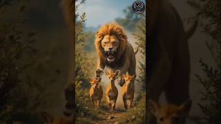 Lion and deer baby planted marigold | A lovely story of a lion and deer baby #shorts #ai #animals