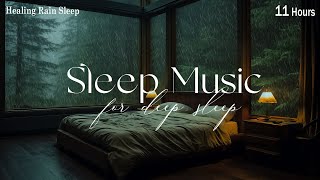 Relaxing Piano Music + Soft Rain in Warm Bedroom🌙💤Fall Asleep to the Sounds of Nature and Music🌧️🎹