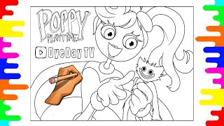 👀 Mommy Long Legs and Huggy Wuggy coloring pages