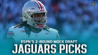 Jaguars Picks in ESPN 2 Round Mock Draft