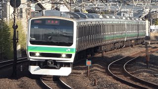 常磐線快速  E231系ﾏﾄ102編成＋ﾏﾄ126編成（880H 上野行き）・E657系K5編成（5M  特急ひたち5号  いわき行き）通過