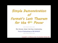 A Simple Demonstration of Fermat's Last Theorem for the 4th Power