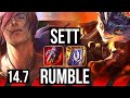 SETT vs RUMBLE (TOP) | 67% winrate, 8/3/8 | EUW Master | 14.7