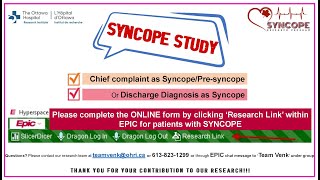 Syncope Study - How to complete the intervention form