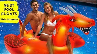 Inflatable Dragon Pool Float - lounge with LED Lighting