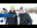 lsu students enjoy snow on top of frozen mississippi river levee