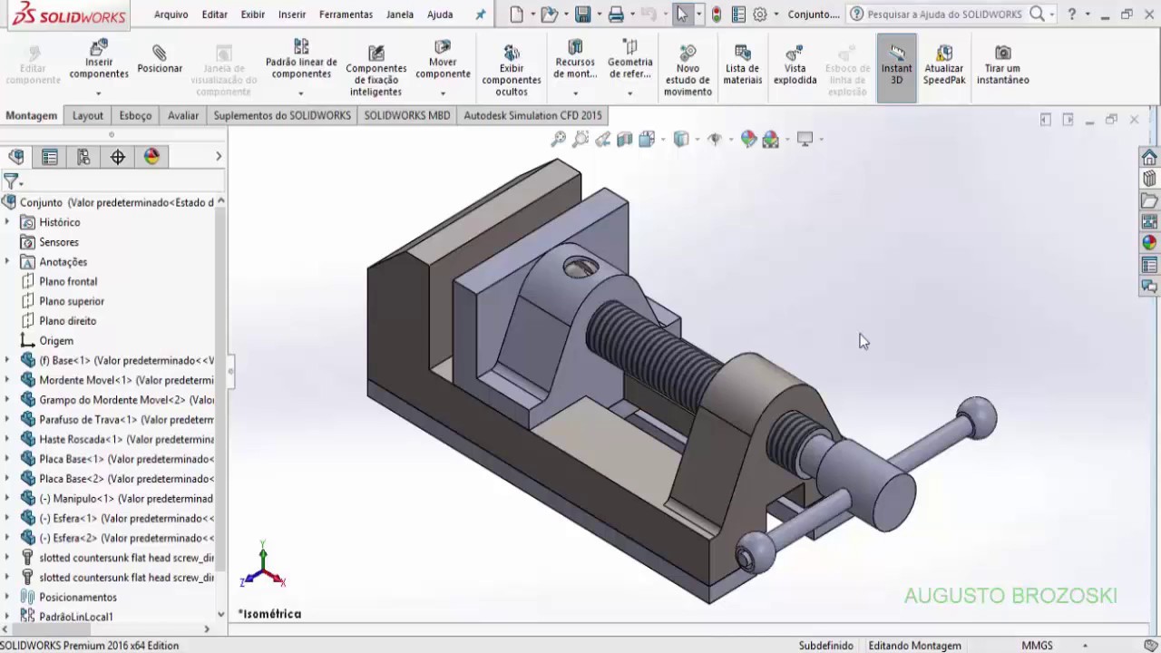 Solidworks Bench Vice Complete - YouTube