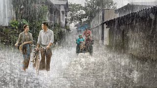 Extreme Weather in Indonesia Heavy Rain Sounds || Walking in Heavy Rain \u0026 Loud Thunder, Sounds Rain