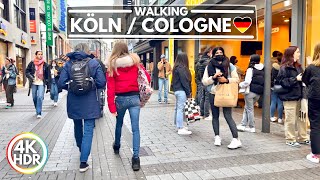 Cologne, Germany 🇩🇪 4th Largest City - 4K-HDR 60FPS Walking Tour - Feb 2022