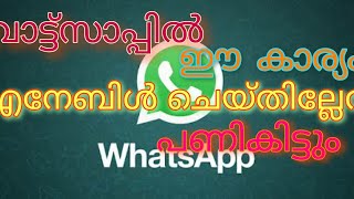 വാട്ട്സാപ്പിൽ ഈ കാര്യം എനേബിൾ ചെയ്തില്ലേൽ പണി കിട്ടും