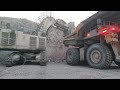 awesome liebherr r9350 excavator loading dump truck