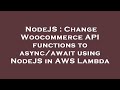 NodeJS : Change Woocommerce API functions to async/await using NodeJS in AWS Lambda